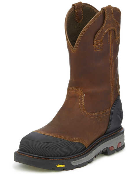 Image #2 - Justin Men's Chestnut Warhawk Waterproof Work Boots - Composite Toe, , hi-res