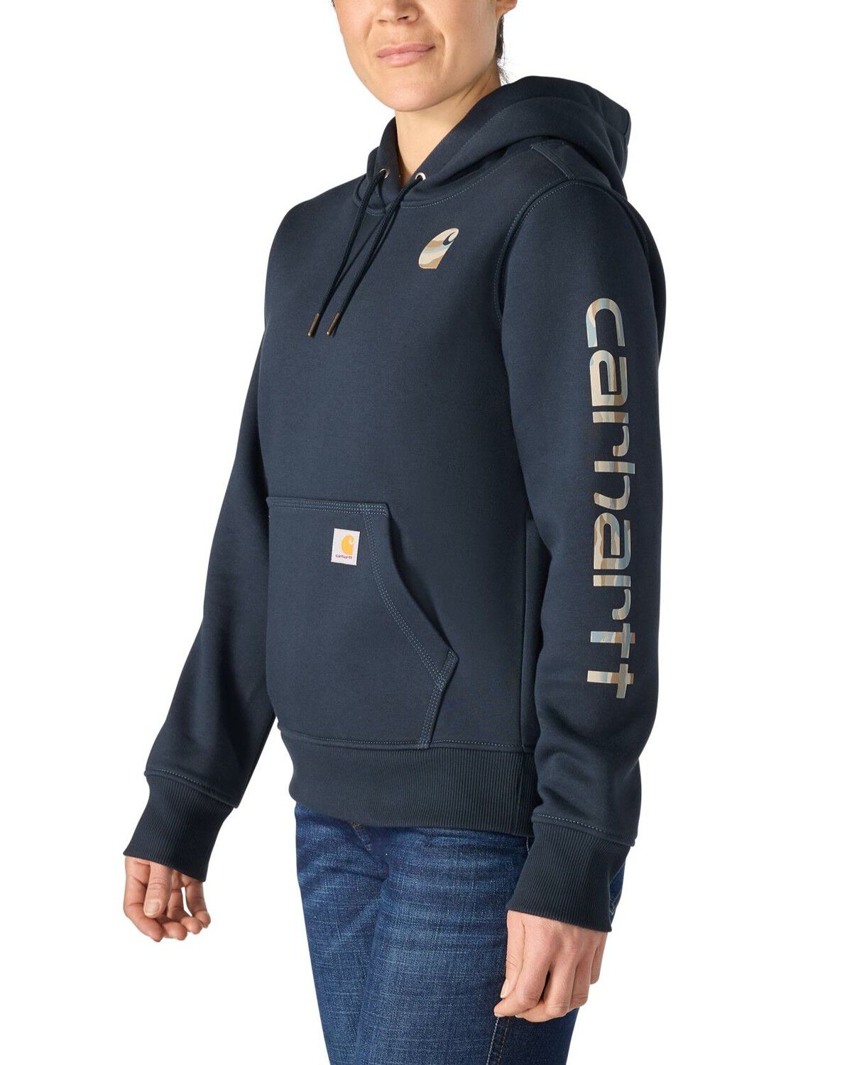 Carhartt Women's Iconic Clarksburg Logo Sweatshirt, Blue, hi-res