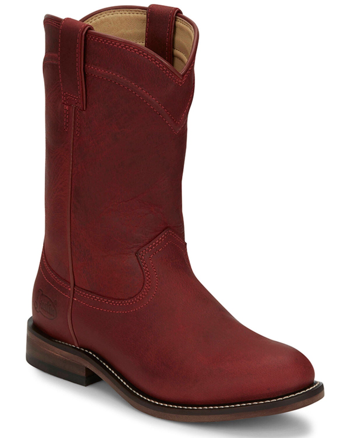 Justin Women's Holland Western Boots - Round Toe, Red, hi-res