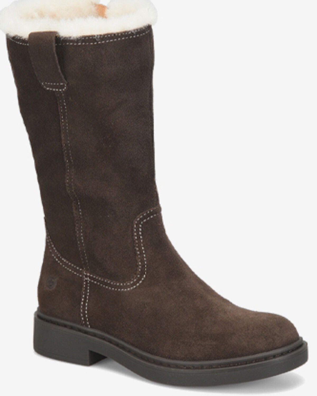 Image #1 - Born Women's Bradey Shearling Casual Boots - Round Toe, Dark Brown, hi-res