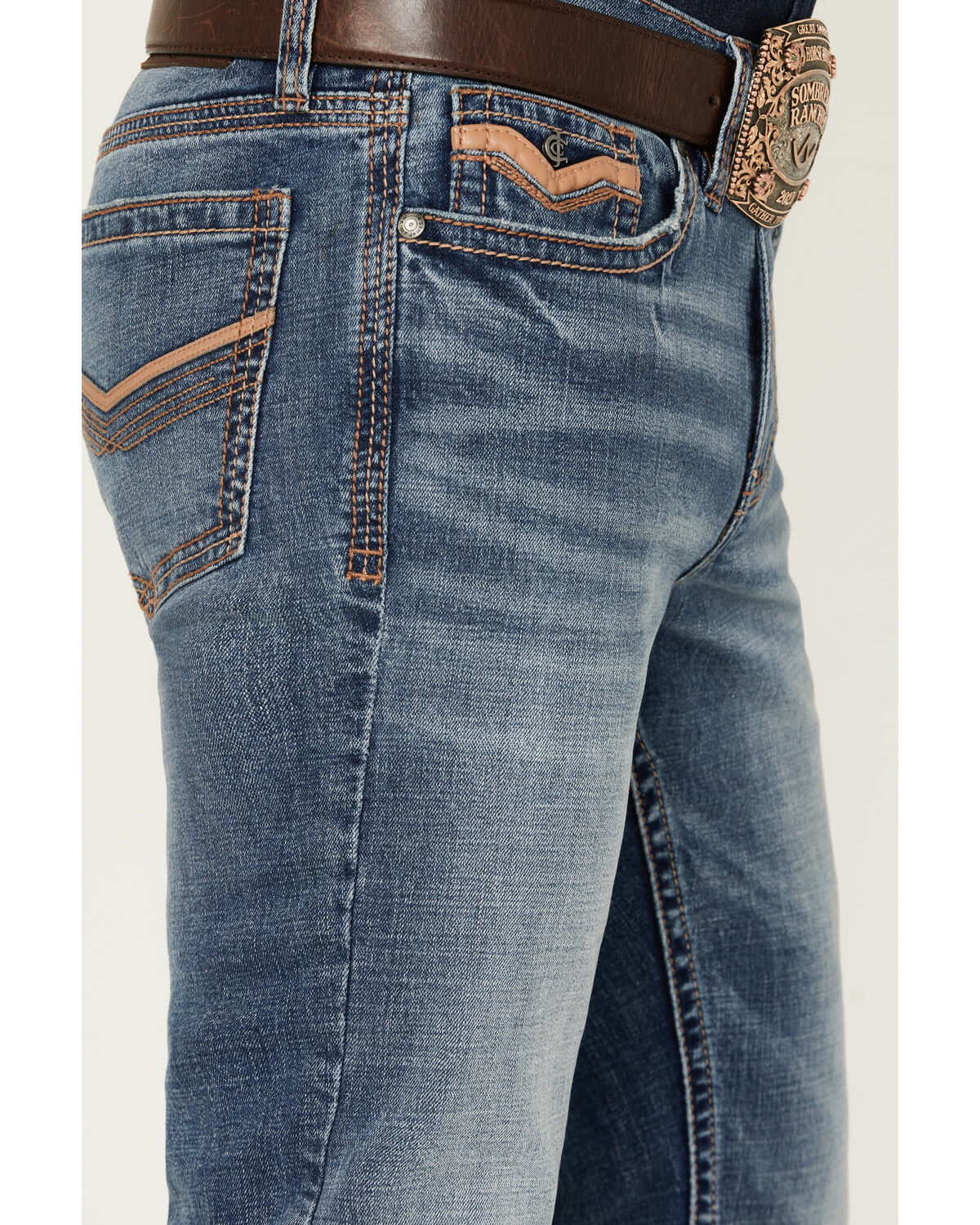Image #2 - Cody James Men's Medium Wash Bronco Slim Bootcut Stretch Denim Jeans, Medium Wash, hi-res