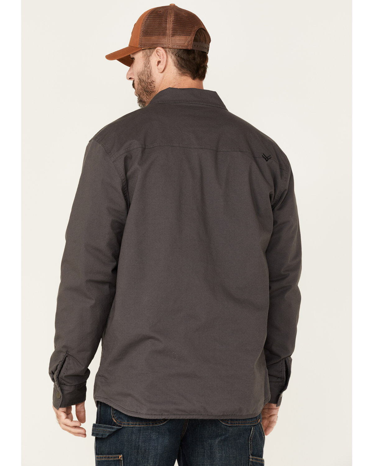 Image #4 - Hawx Men's Gordon Stretch Ripstop Snap-Down Work Shirt Jacket, Charcoal, hi-res