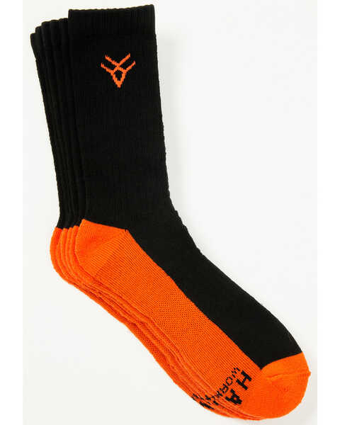 Hawx Men's Steel Toe Crew Socks - 3 Pack, Black, hi-res