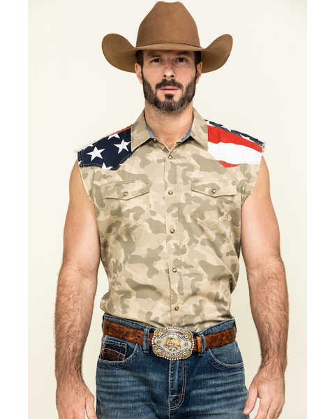 Image #1 - Cody James Men's Camo Bubba Sleeveless Western Shirt , , hi-res