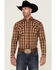 Image #1 - Cody James Men's Weekender Plaid Long Sleeve Snap Western Shirt, Brown, hi-res