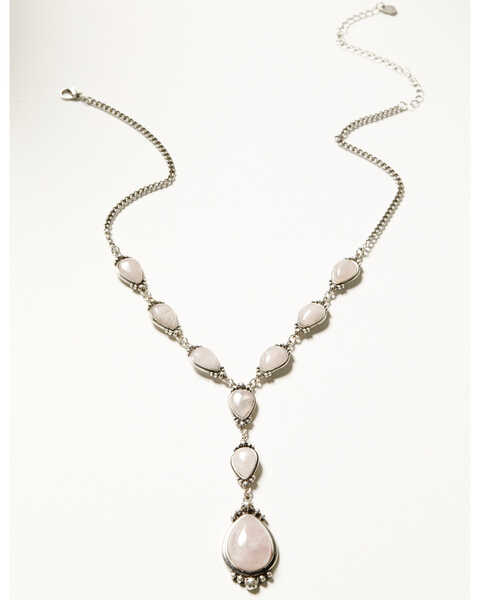 Shyanne Women's Moonbeam Stone Drop Necklace, Silver, hi-res