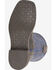 Image #6 - Old West Little Boys' Harrison Western Boots - Broad Square Toe, Blue, hi-res