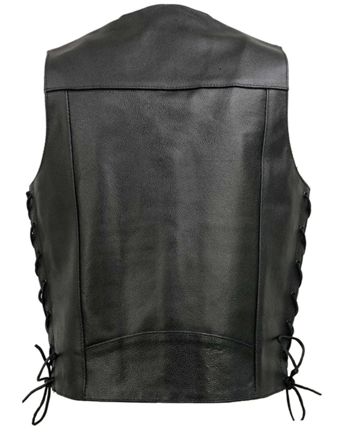 Image #3 - Milwaukee Leather Men's Black Classic Side Lace Biker Vest, Black, hi-res