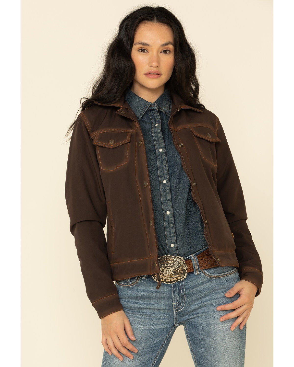 STS Ranchwear Women's Brown Brumby Softshell Jacket, Brown, hi-res