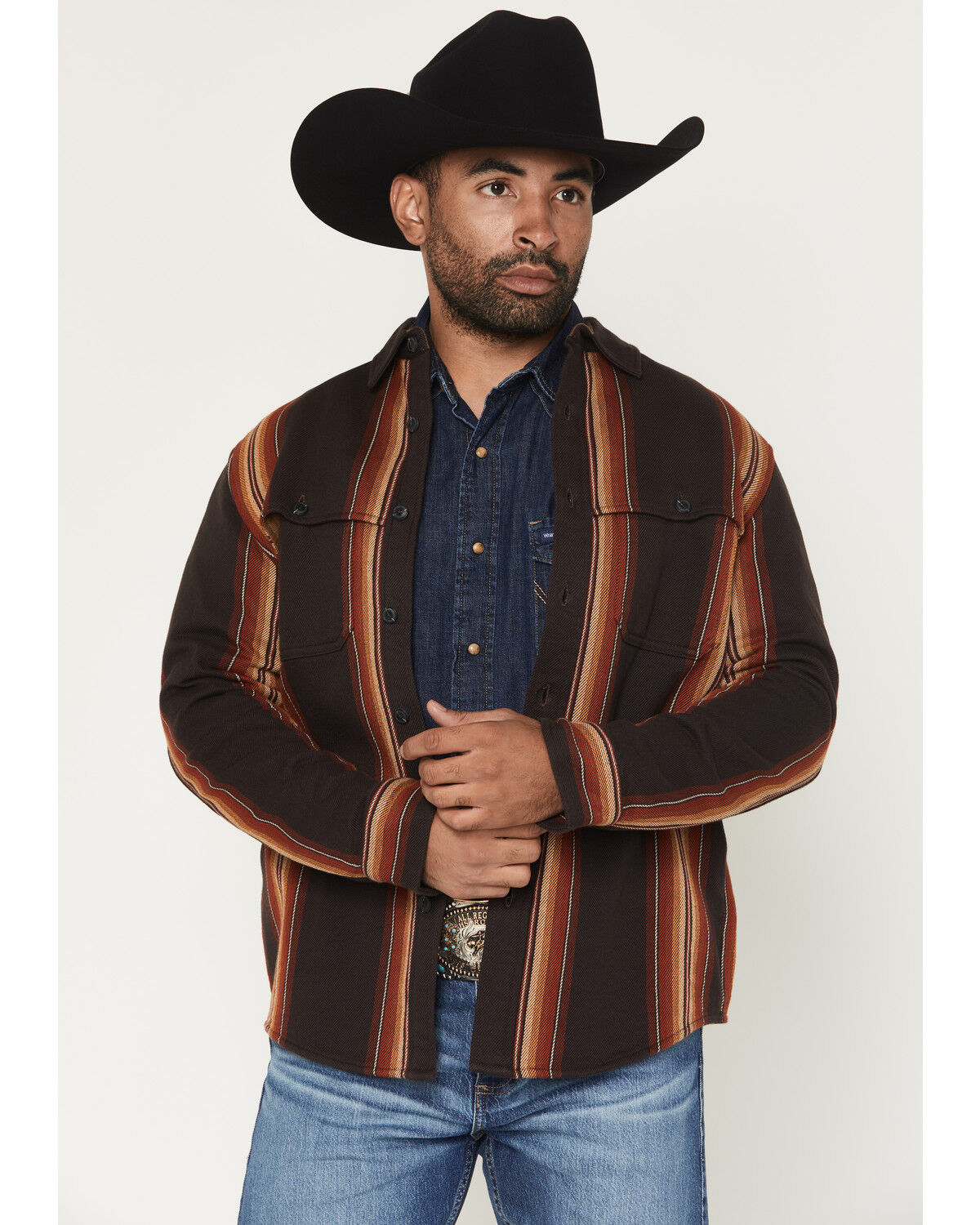 Image #1 - Pendleton Men's Weston Striped Long Sleeve Button-Down Flannel Shirt, Brown, hi-res