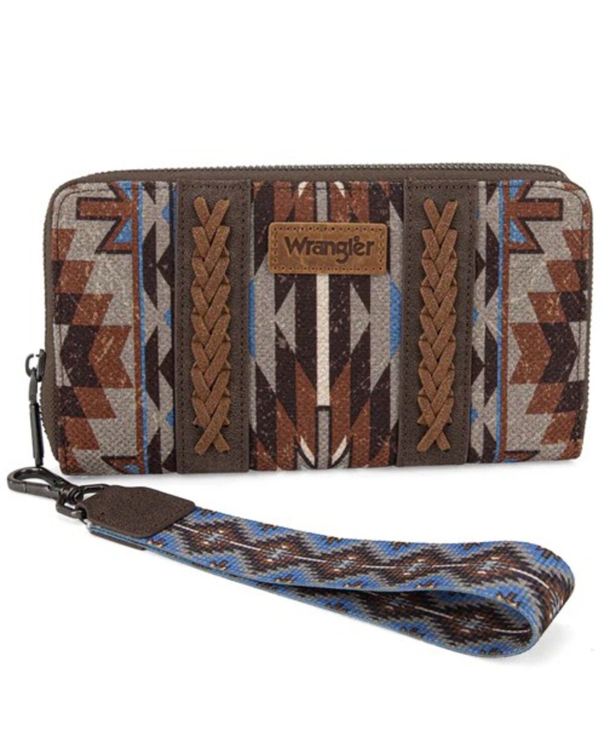 Wrangler Women's Southwestern Print Wallet, Coffee, hi-res