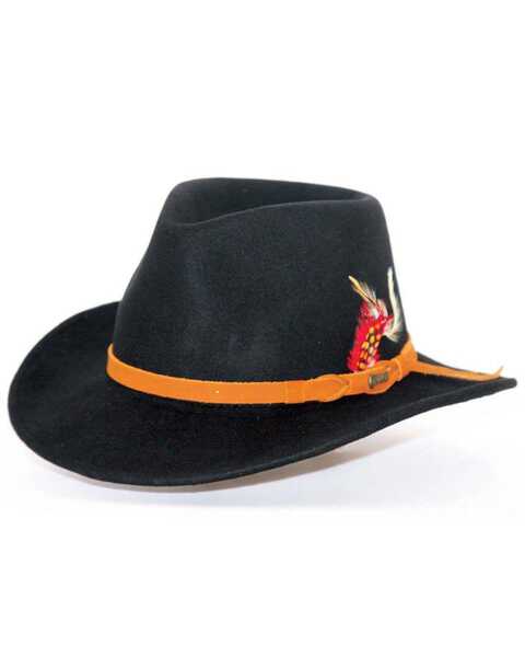 Image #1 - Outback Unisex Randwick Tassy Crusher Hat, Black, hi-res