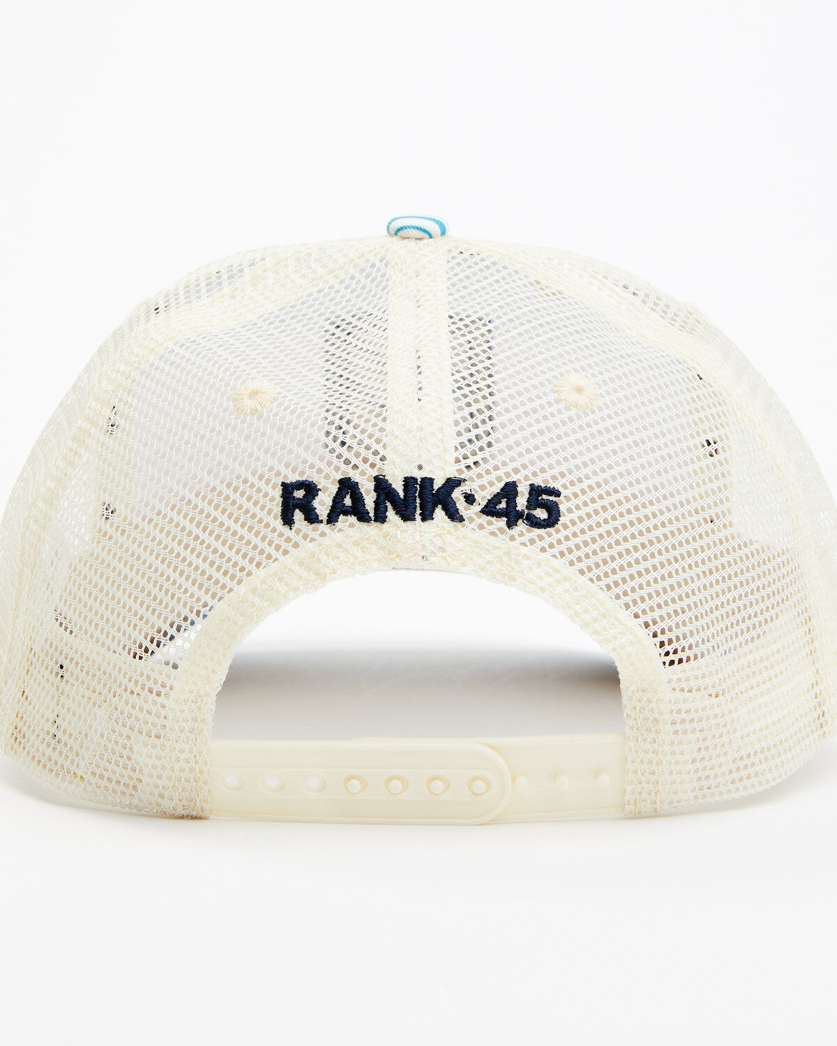 Image #3 - RANK 45® Women's Serape Stripe Embroidered Logo Mesh Back Ball Cap, Turquoise, hi-res