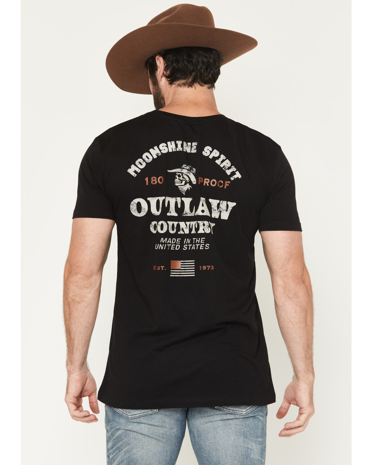 Image #1 - Moonshine Spirit Men's Cowboy Short Sleeve Graphic T-Shirt, Black, hi-res