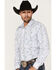 Image #2 - Rough Stock By Panhandle Men's Southwestern Dot Print Long Sleeve Pearl Snap Western Shirt, Royal Blue, hi-res