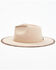 Shyanne Women's Bone Embroidered Edge Fedora Hat, Ivory, hi-res