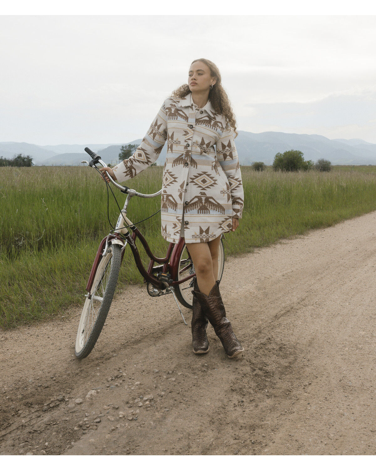 Image #1 - Idyllwind Women's Mcain Southwestern Print Button-Down Long Shacket, Cream, hi-res
