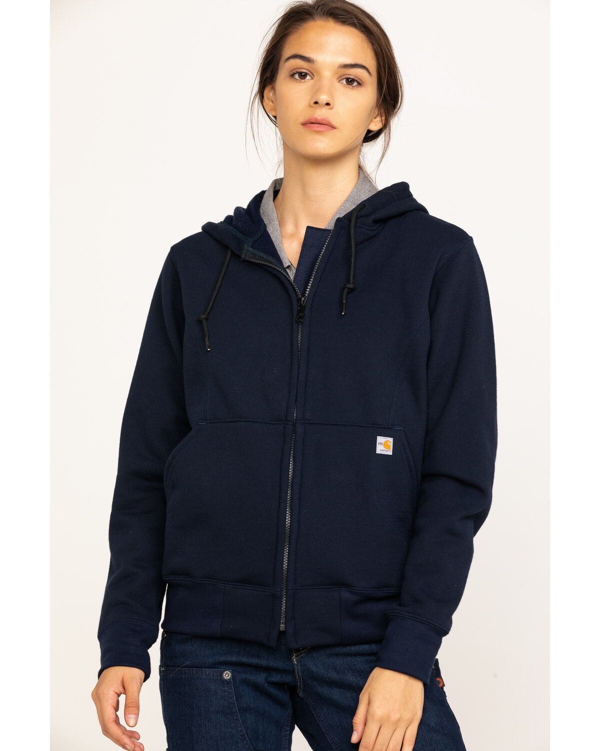 Image #1 - Carhartt Women's FR Rain Defender Hooded Heavyweight Zip Sweatshirt, , hi-res