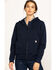 Image #1 - Carhartt Women's FR Rain Defender Hooded Heavyweight Zip Sweatshirt, Navy, hi-res