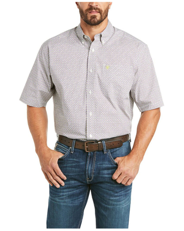 Ariat Men's Castello Small Geo Print Short Sleeve Button-Down Western ...