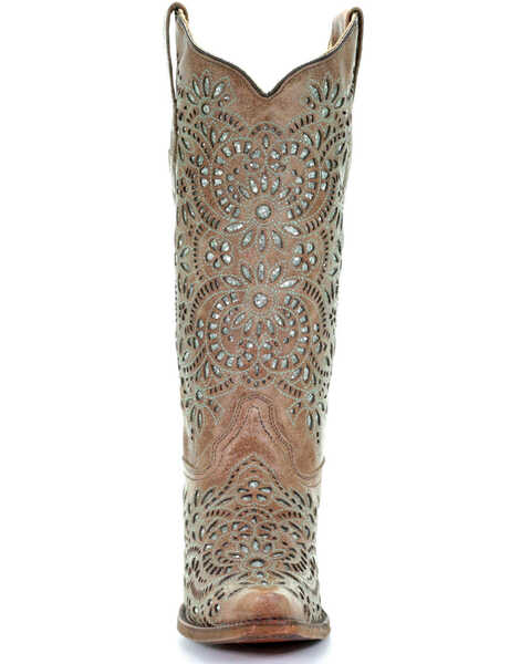 Image #4 - Corral Women's Glitter Inlay and Embroidered Cowgirl Boot - Snip Toe, , hi-res