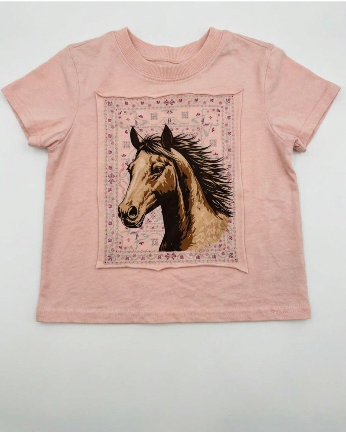 Image #1 - Shyanne Toddler Girls' Horse Head Short Sleeve Graphic T-Shirt, Blush, hi-res