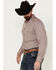 Image #2 - Panhandle Select Men's Printed Long Sleeve Pearl Snap Western Shirt , Grey, hi-res