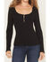 Image #3 - Idyllwind Women's Sugarhill Lace Long Sleeve Ribbed Shirt, Black, hi-res