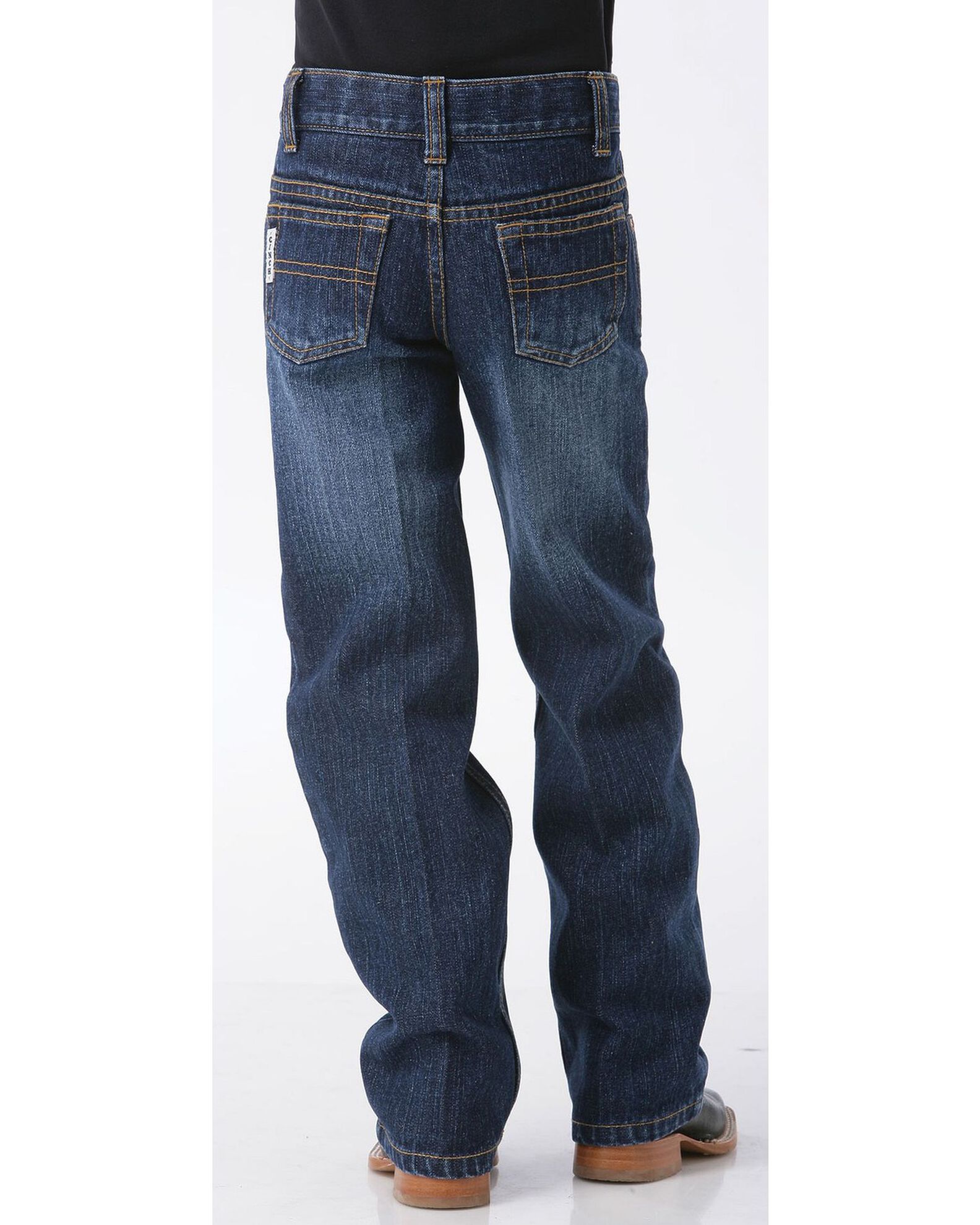 Image #1 - Cinch Boys' White Label Demin Straight Leg Denim Jeans, Denim, hi-res