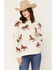Image #1 - Originality Women's Horse Knit Tunic Sweater, Cream, hi-res