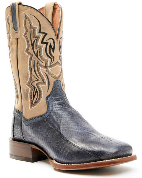 Dan Post Men's Exotic Snake Skin Western Boots - Broad Square Toe, Brown, hi-res