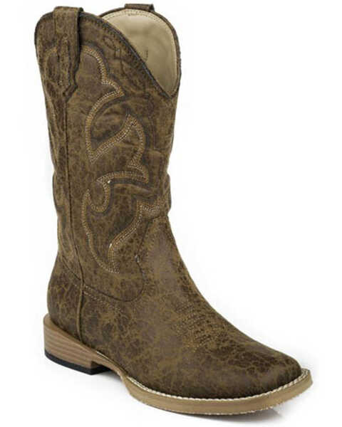 Image #2 - Roper Boys' Distressed Faux Leather Western Boots - Square Toe, , hi-res