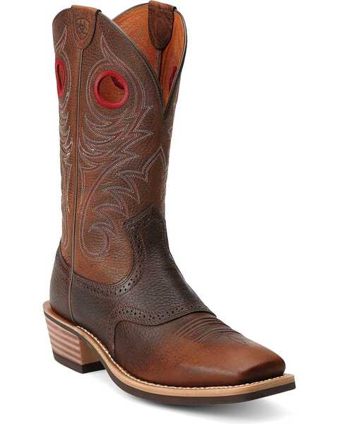 Ariat Men's Heritage Roughstock Western Boots, Brown, hi-res