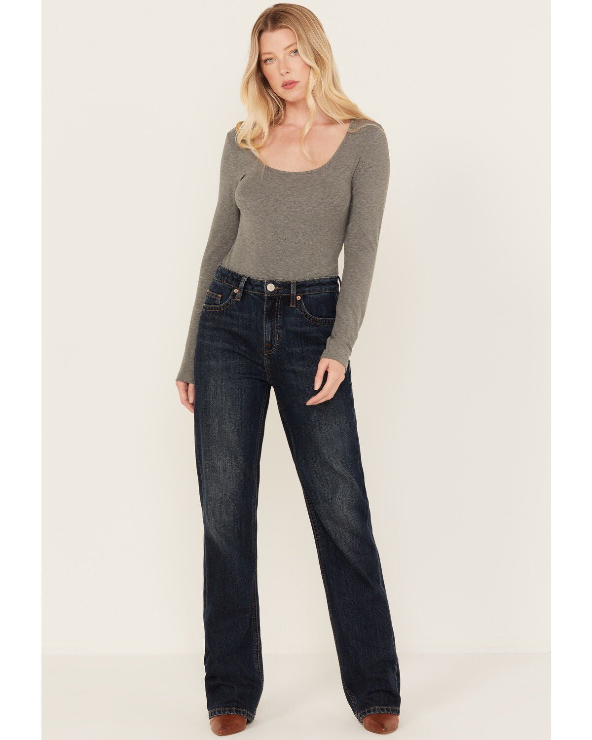 Rock & Roll Denim Women's Desperado Dark Wash High Rise Star Yoke Bootcut Jeans, Dark Wash, hi-res
