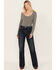 Image #1 - Rock & Roll Denim Women's Desperado Dark Wash High Rise Star Yoke Bootcut Jeans, Dark Wash, hi-res