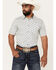 Image #1 - Cody James Men's Tusk Southwestern Geo Print Short Sleeve Button-Down Stretch Western Shirt , Ivory, hi-res