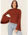 Image #1 - Shyanne Women's Rib Knit Mock Neck Bell Sleeve Top, , hi-res