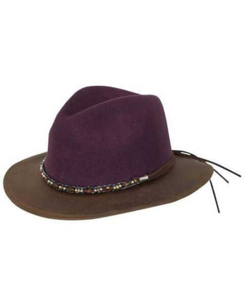 Outback Trading Co. Men's Canberra Wool Felt Western Hat , Purple, hi-res