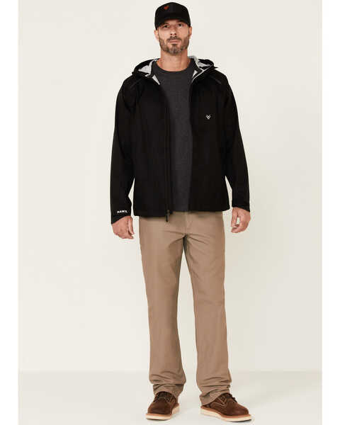 Hawx Men's Pro Elements Zip-Front Hooded Poly-Shell Work Jacket , Black, hi-res