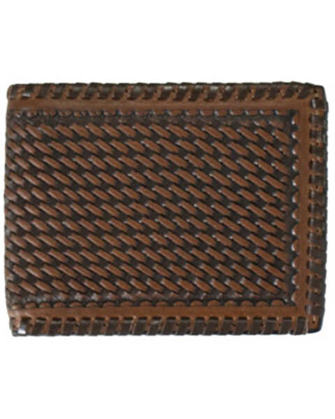 Image #1 - Ariat Men's Bi-Fold Basketweave Wallet , Brown, hi-res