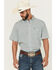 Image #1 - Cinch Men's Geo Print Short Sleeve Button-Down Performance Stretch Western Shirt - Big, Mint, hi-res