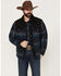 Image #1 - Pendleton Men's Timberline Plaid Print Quilted Snap Shirt Jacket, Charcoal, hi-res
