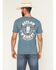Image #1 - Cowboy Hardware Men's Outlaw Whiskey Short Sleeve Graphic T-Shirt, Blue, hi-res