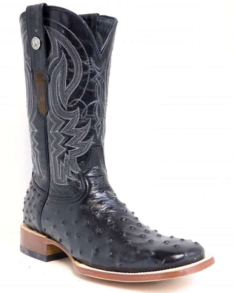 mens square toe black cowboy boots