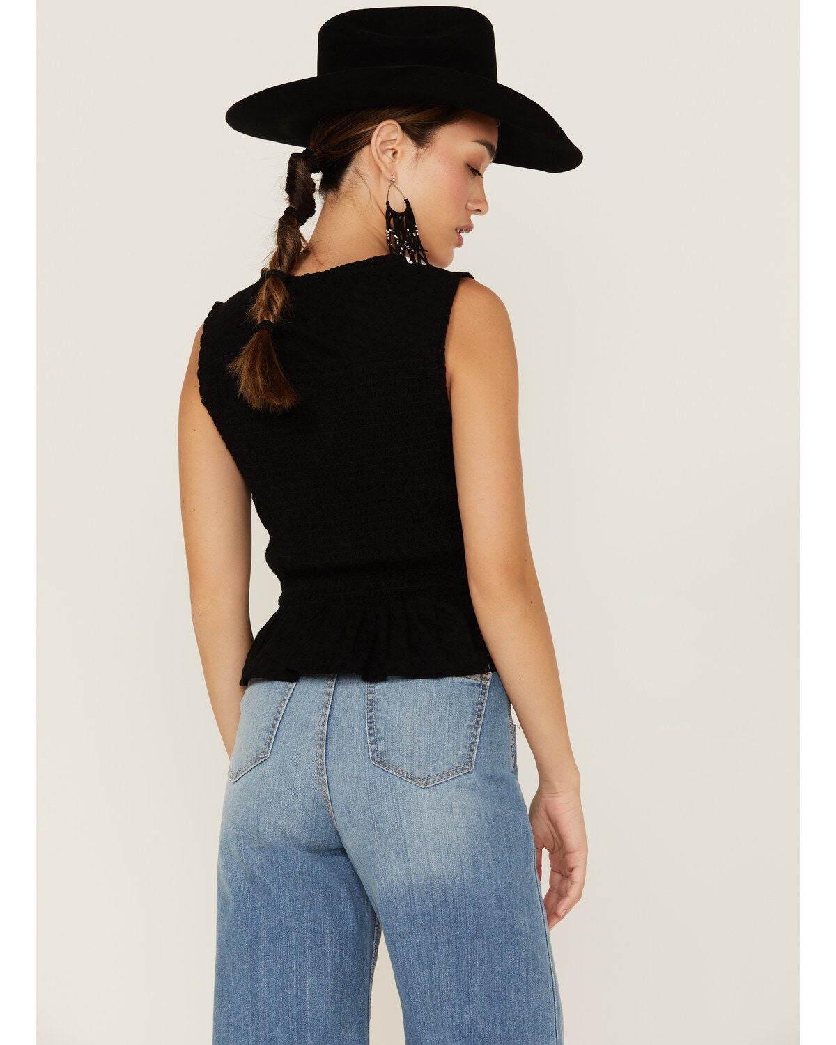 Image #3 - Shyanne Women's Eyelet Smocked Corset Tank Top, , hi-res