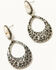 Image #1 - Shyanne Women's Isla Oasis Stamped Teardrop Earrings, White, hi-res