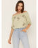 Image #1 - Shyanne Women's Floral Embroidered Off Shoulder Crop Top, Seafoam, hi-res