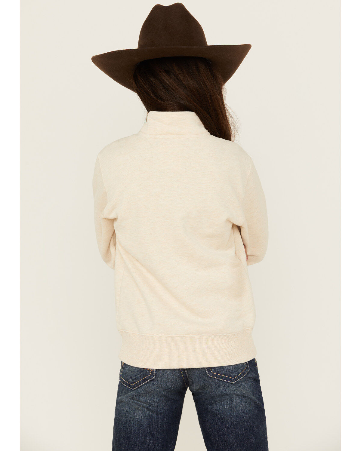 Image #4 - Ariat Girls' Horses Graphic Pullover, Beige, hi-res