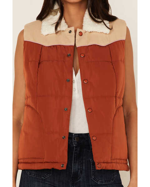 Image #3 - Idyllwind Women's Color Block Puffer Vest, Brown, hi-res