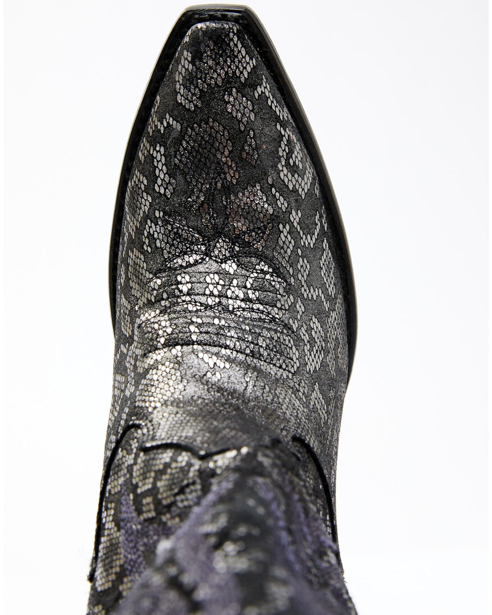 Dan Post Women's Black Snake Print Western Boots - Snip Toe, Silver